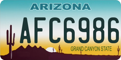 AZ license plate AFC6986