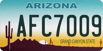 AZ license plate AFC7009