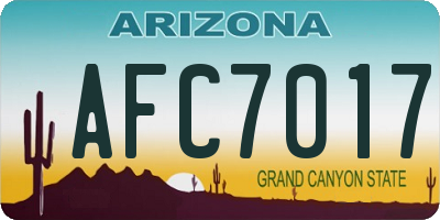 AZ license plate AFC7017