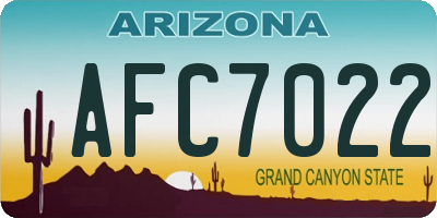 AZ license plate AFC7022