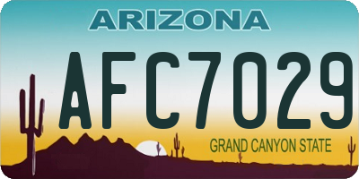 AZ license plate AFC7029