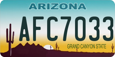 AZ license plate AFC7033