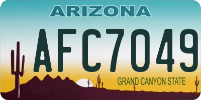 AZ license plate AFC7049
