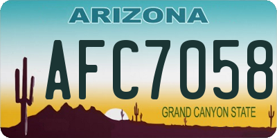 AZ license plate AFC7058
