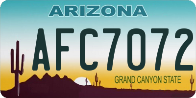 AZ license plate AFC7072