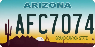 AZ license plate AFC7074