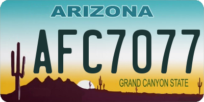 AZ license plate AFC7077