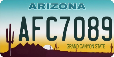 AZ license plate AFC7089