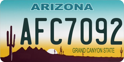 AZ license plate AFC7092