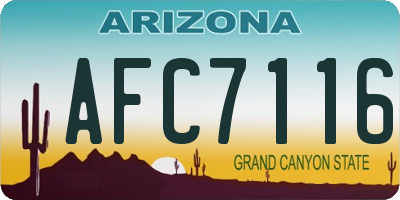 AZ license plate AFC7116