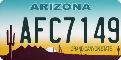AZ license plate AFC7149
