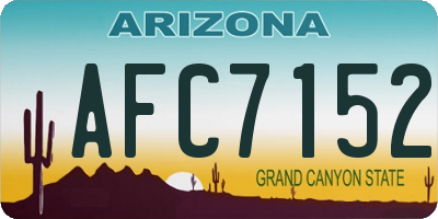 AZ license plate AFC7152