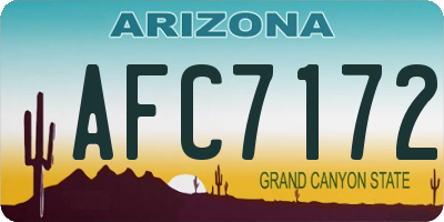 AZ license plate AFC7172