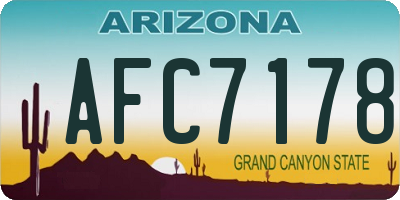 AZ license plate AFC7178