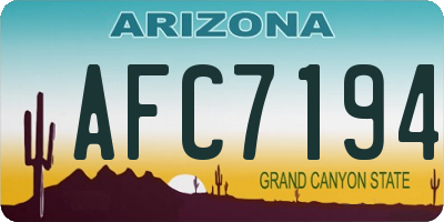 AZ license plate AFC7194