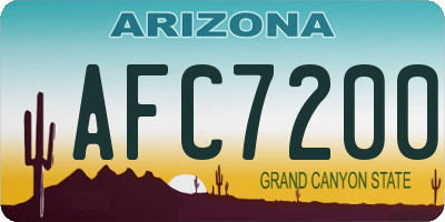 AZ license plate AFC7200