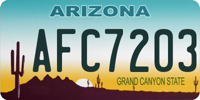 AZ license plate AFC7203