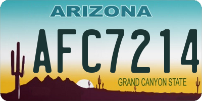 AZ license plate AFC7214