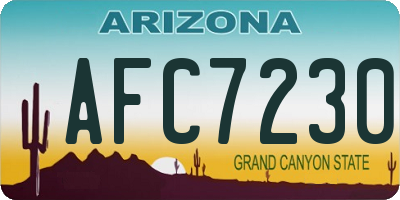 AZ license plate AFC7230
