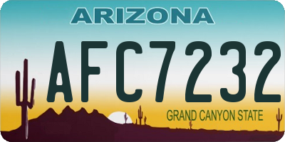 AZ license plate AFC7232