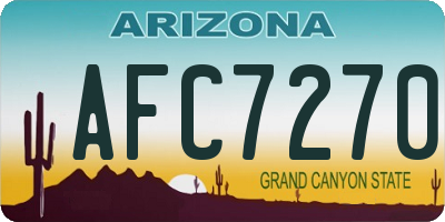 AZ license plate AFC7270