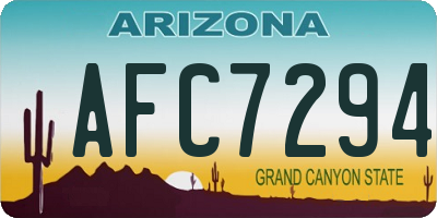 AZ license plate AFC7294