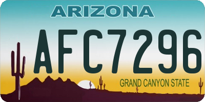 AZ license plate AFC7296