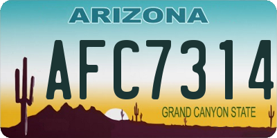 AZ license plate AFC7314