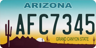 AZ license plate AFC7345