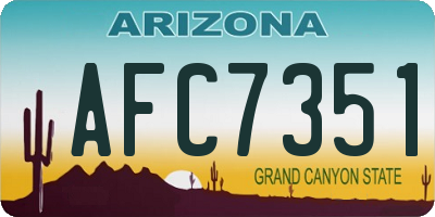 AZ license plate AFC7351
