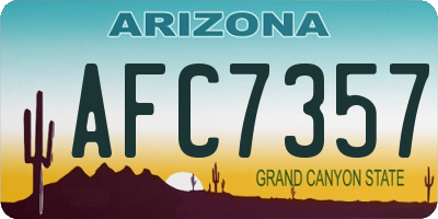AZ license plate AFC7357