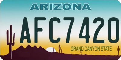 AZ license plate AFC7420