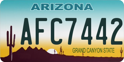 AZ license plate AFC7442