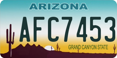 AZ license plate AFC7453