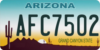 AZ license plate AFC7502