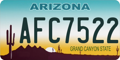AZ license plate AFC7522