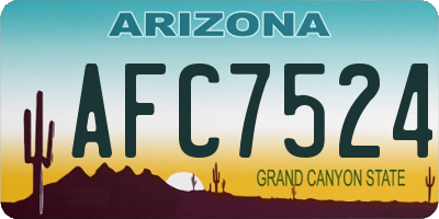 AZ license plate AFC7524