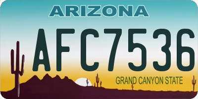 AZ license plate AFC7536