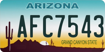 AZ license plate AFC7543