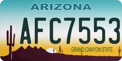 AZ license plate AFC7553