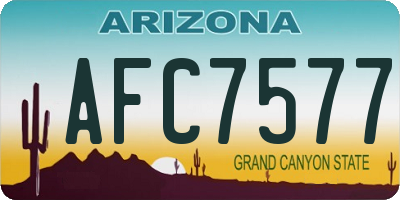AZ license plate AFC7577