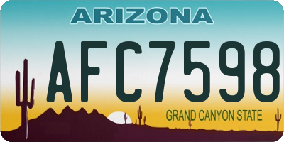AZ license plate AFC7598