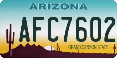 AZ license plate AFC7602