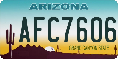AZ license plate AFC7606