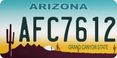 AZ license plate AFC7612