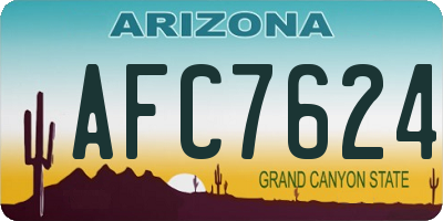 AZ license plate AFC7624