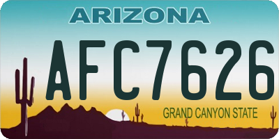 AZ license plate AFC7626