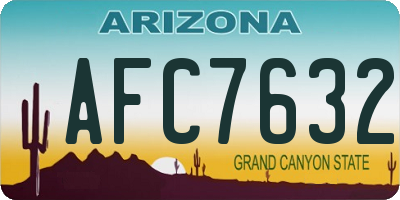 AZ license plate AFC7632