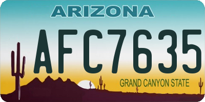 AZ license plate AFC7635
