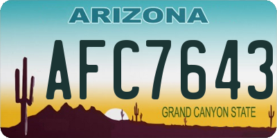 AZ license plate AFC7643